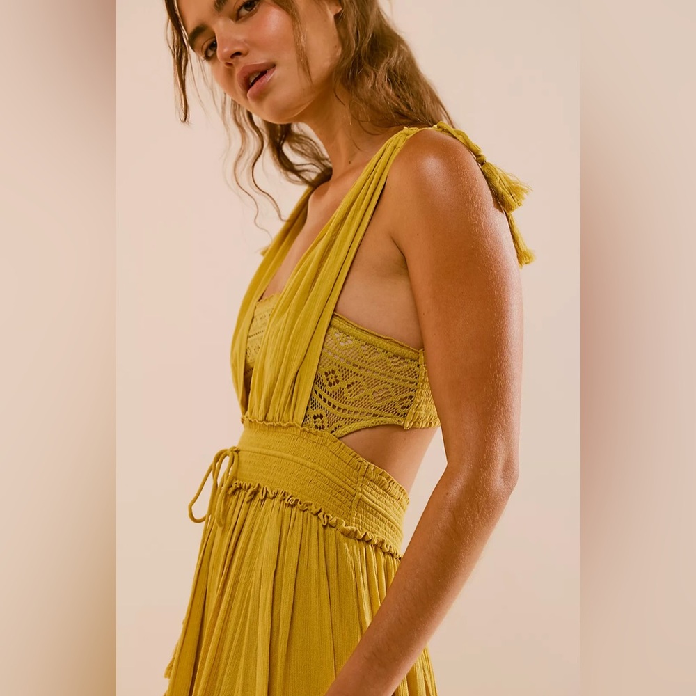 Free People Mustard Maxi Dress - Picture 3 of 4